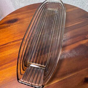 Vintage Tarbeklaas Atland Glass Fish Platter, 10.75", 1970s Estonian Design